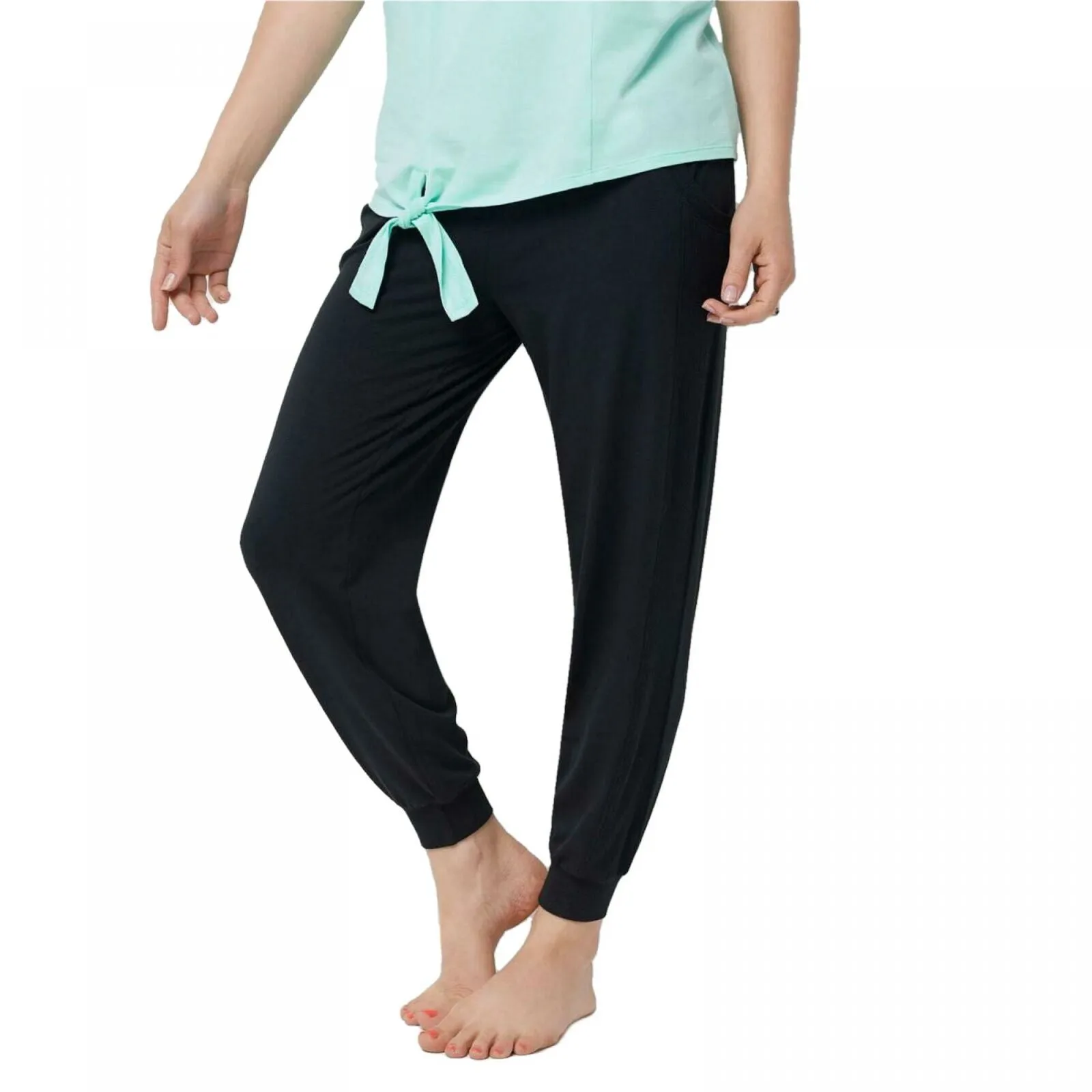 AnyBody Women's Cozy Knit Side Ribbed Jogger Pants