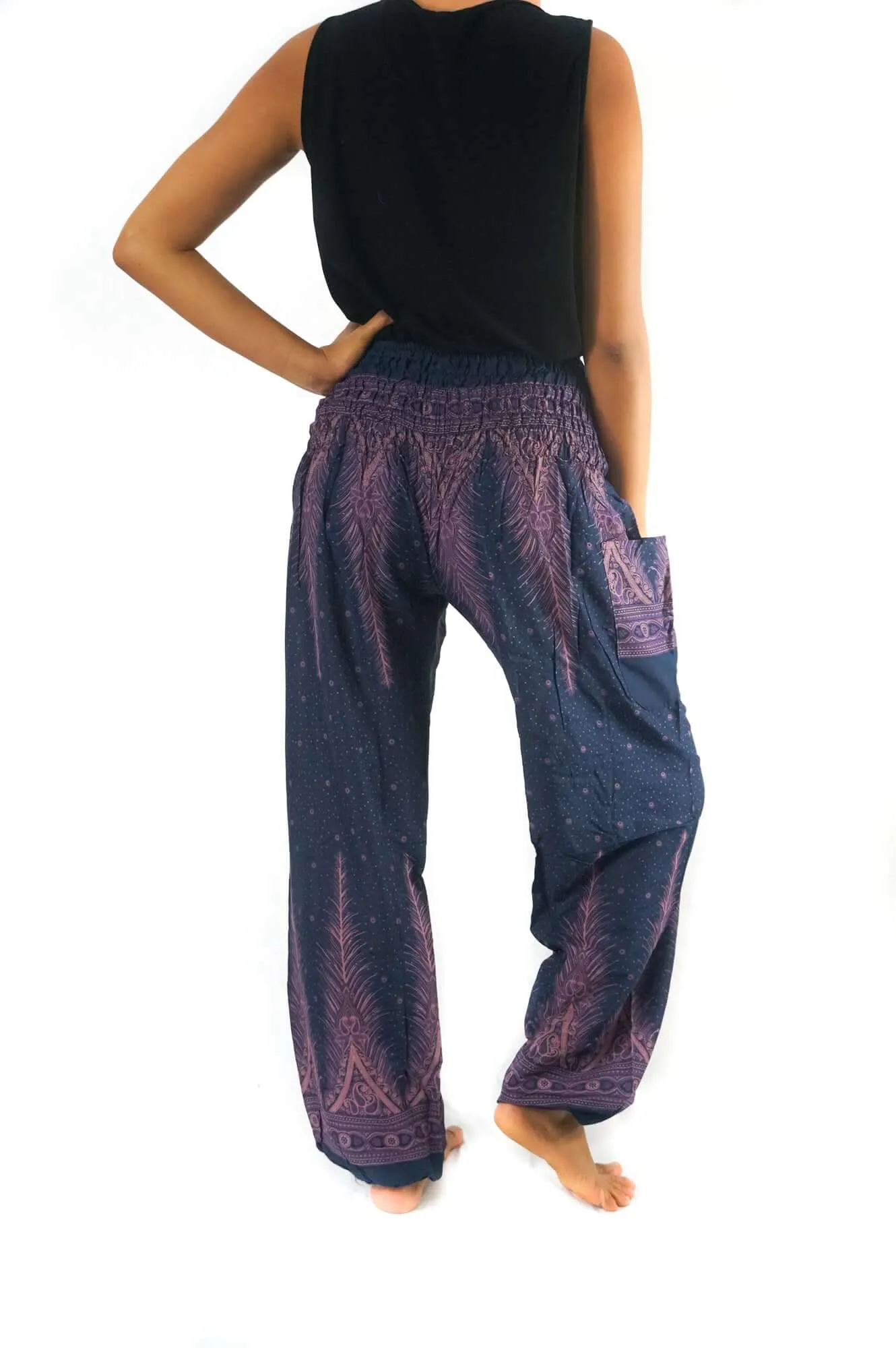 Blue Peacock Womens Boho Harem Pants
