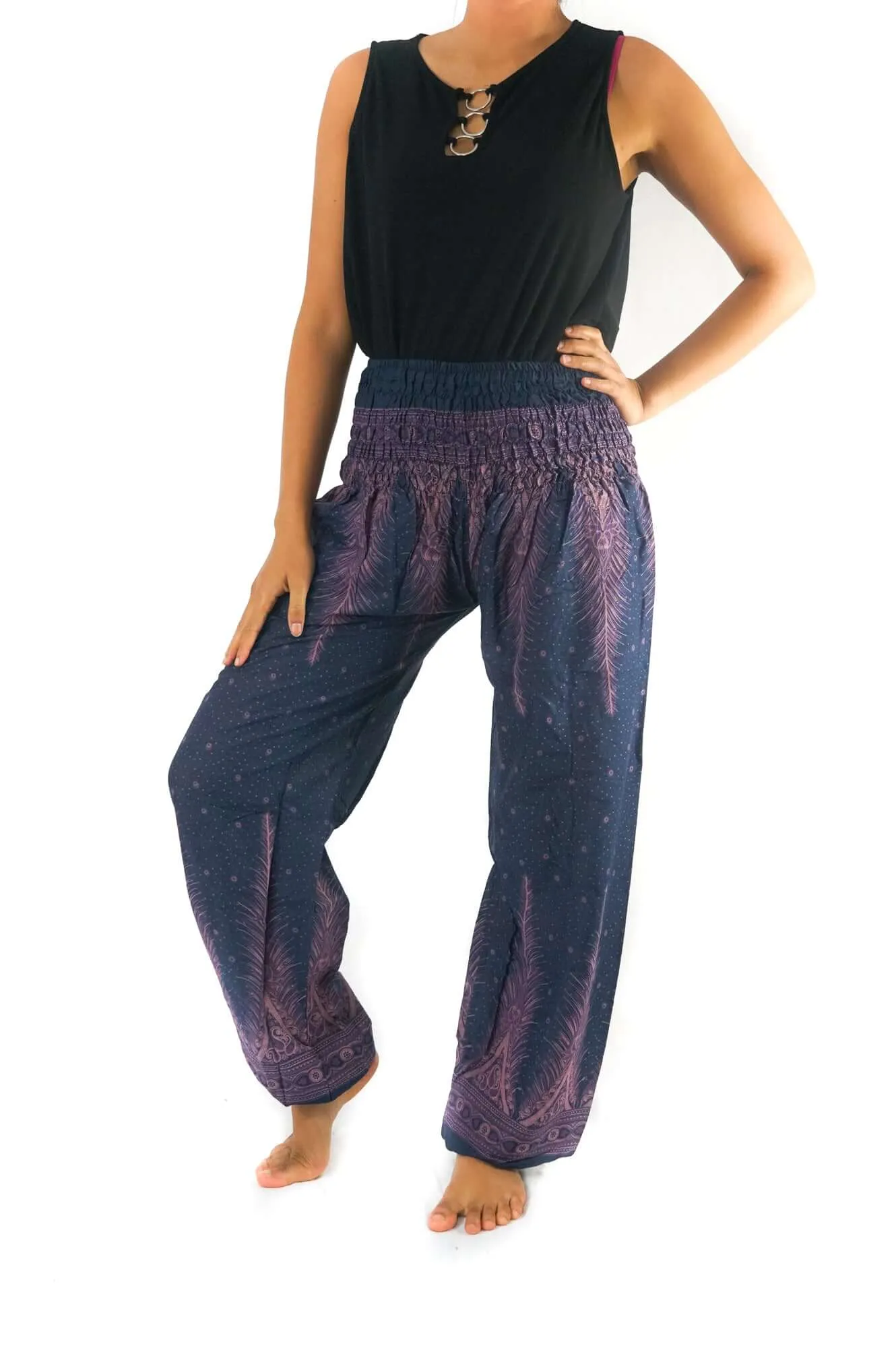 Blue Peacock Womens Boho Harem Pants