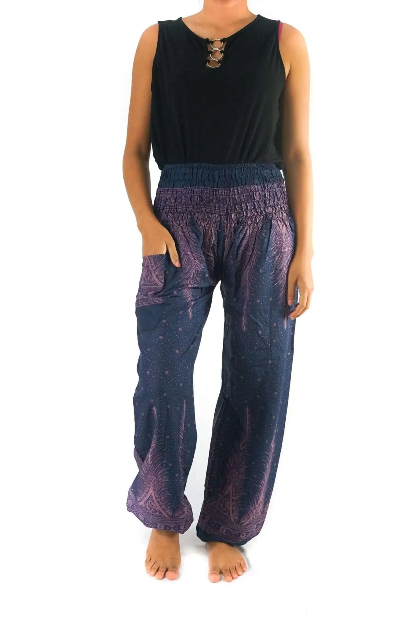 Blue Peacock Womens Boho Harem Pants