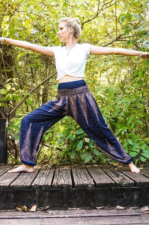 Blue Peacock Womens Boho Harem Pants