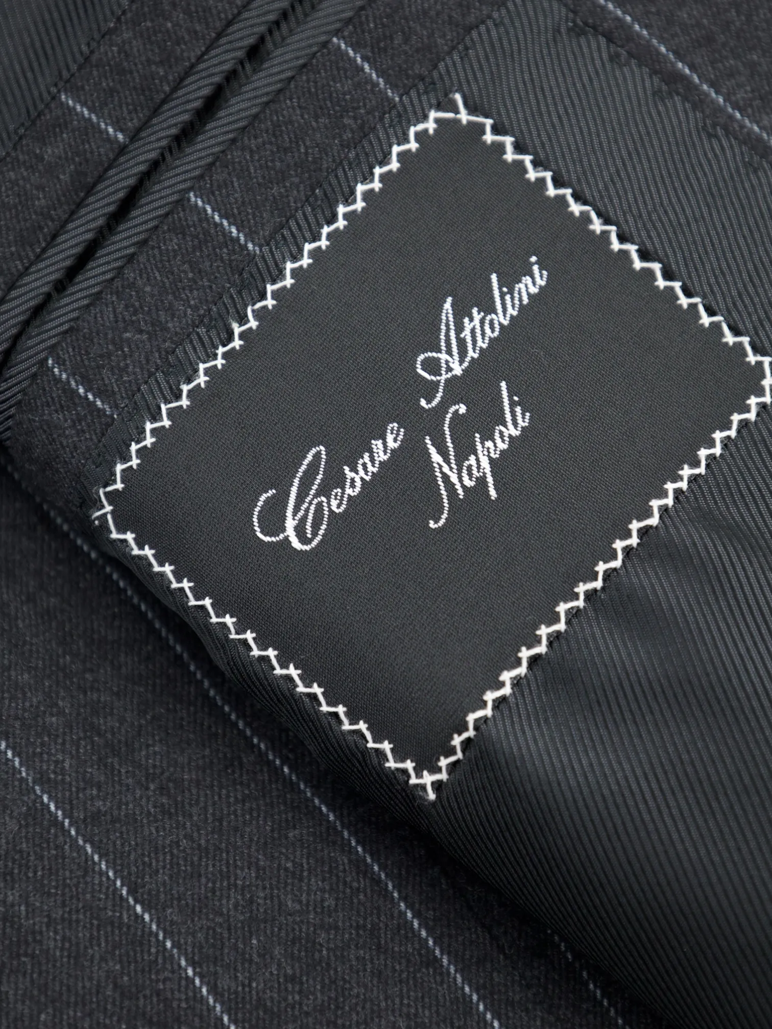 Cesare Attolini Dark Grey Super 160's & Cashmere Pinstripe Winter Suit