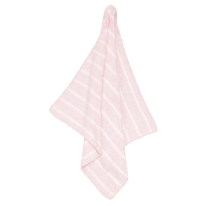Chenille Blanket - Pink/Ivory