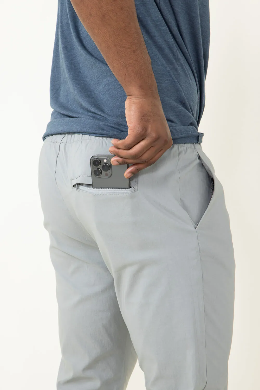 Copper & Oak Elastic File Tech Jogger Pants for Men in Light Grey | K4S4164-GRIFFINLTGREY