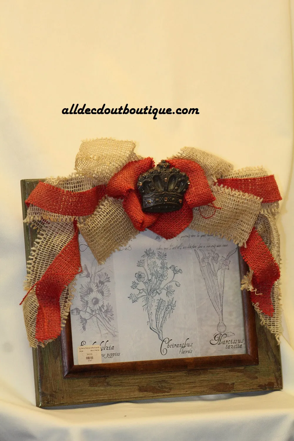 Decorative Picture Frame | 11.5" x 13.5" Embellished Crown Pendant
