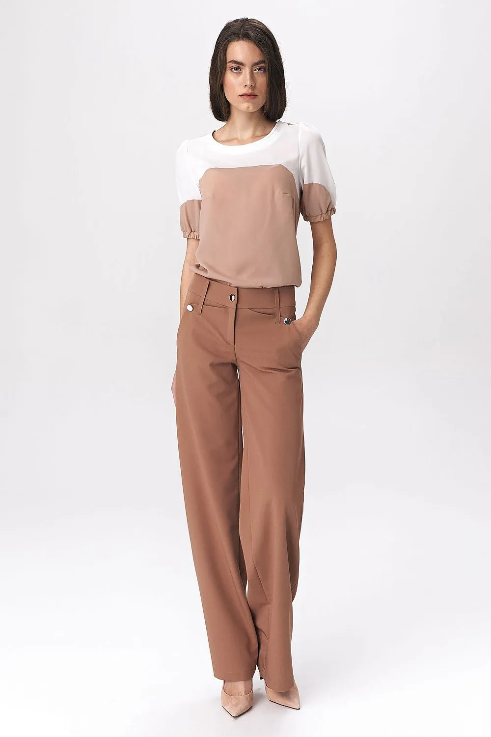 Decorative Press-Stud Palazzo Trousers