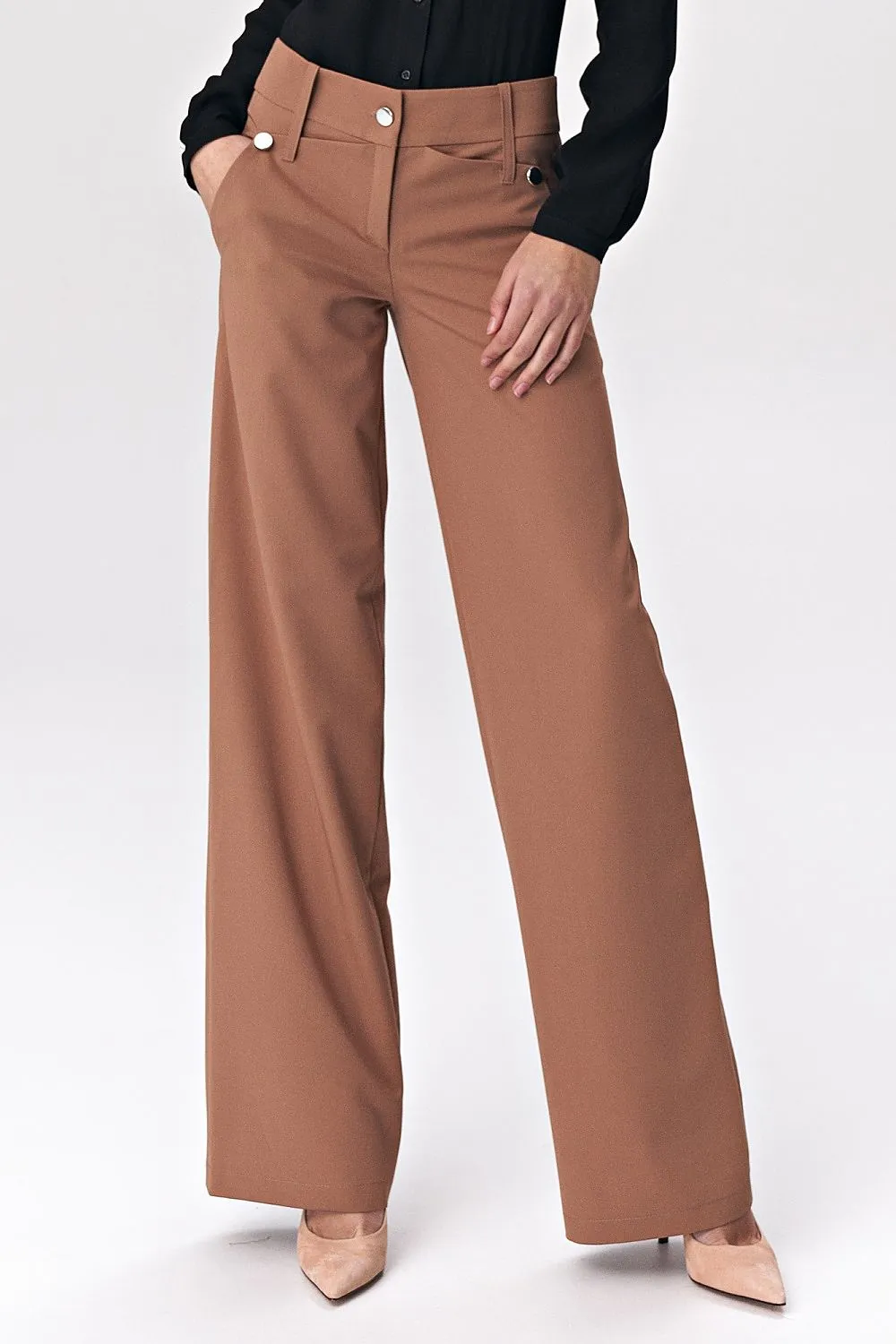 Decorative Press-Stud Palazzo Trousers