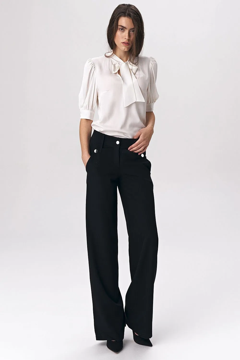 Decorative Press-Stud Palazzo Trousers