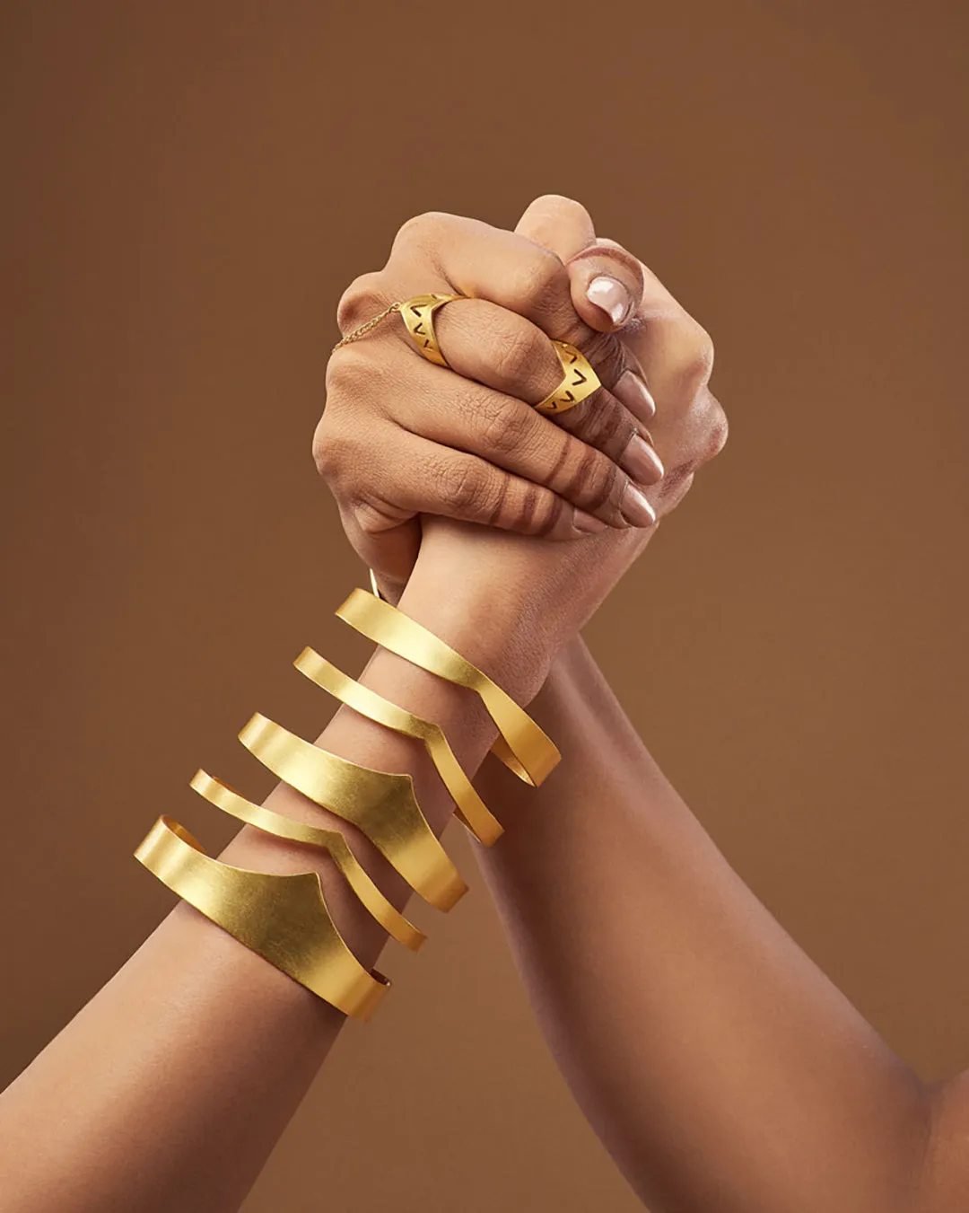 Fashion Jewellery-Silver/ Ruthenium on Brass -Bracelet Shakti Kada-Gold-Fashion Edit Rumri Jewellery