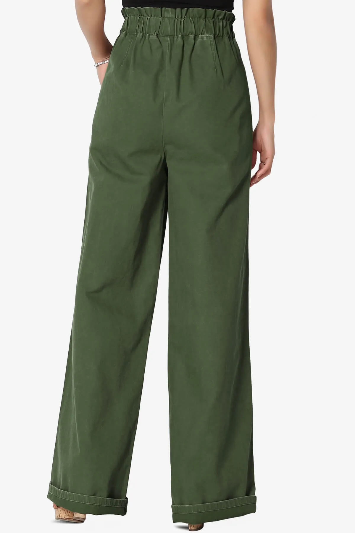 Fateful Twill High Waist Wide Leg Pants PLUS