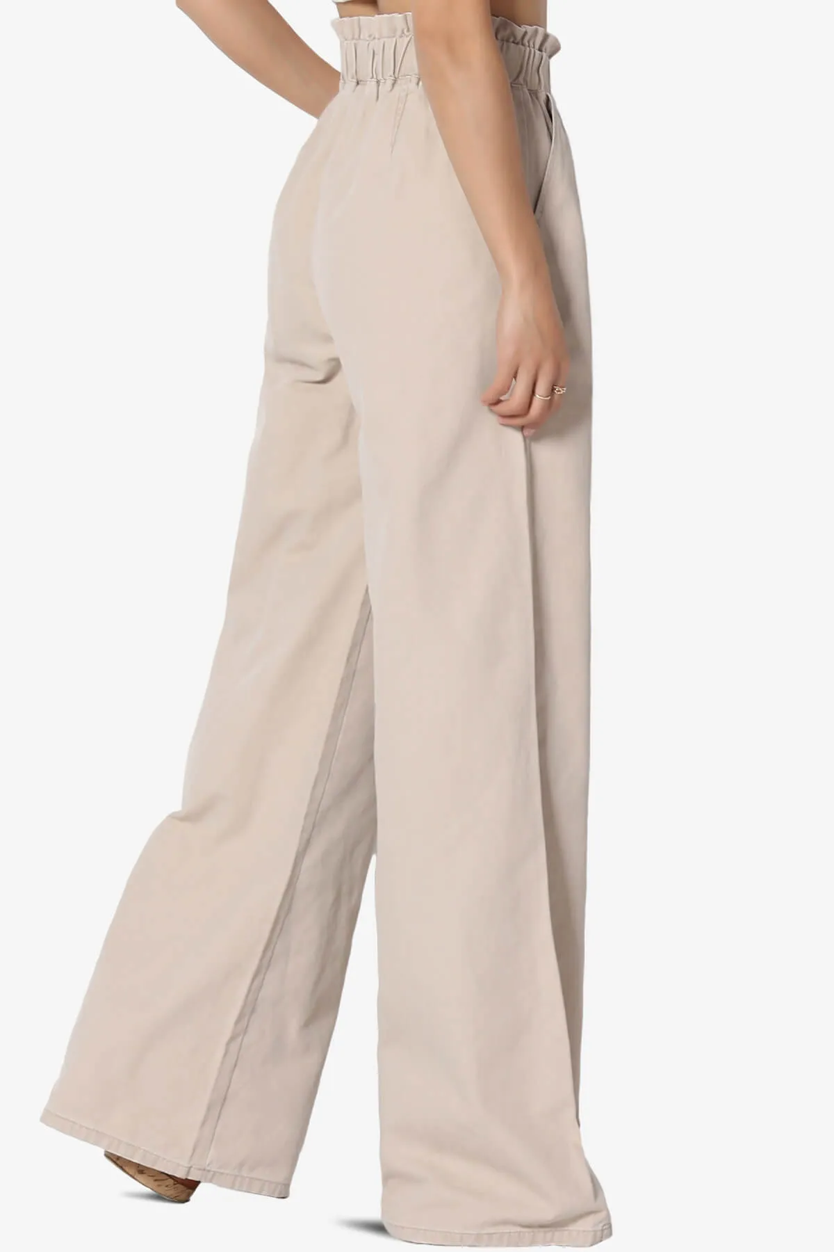 Fateful Twill High Waist Wide Leg Pants PLUS