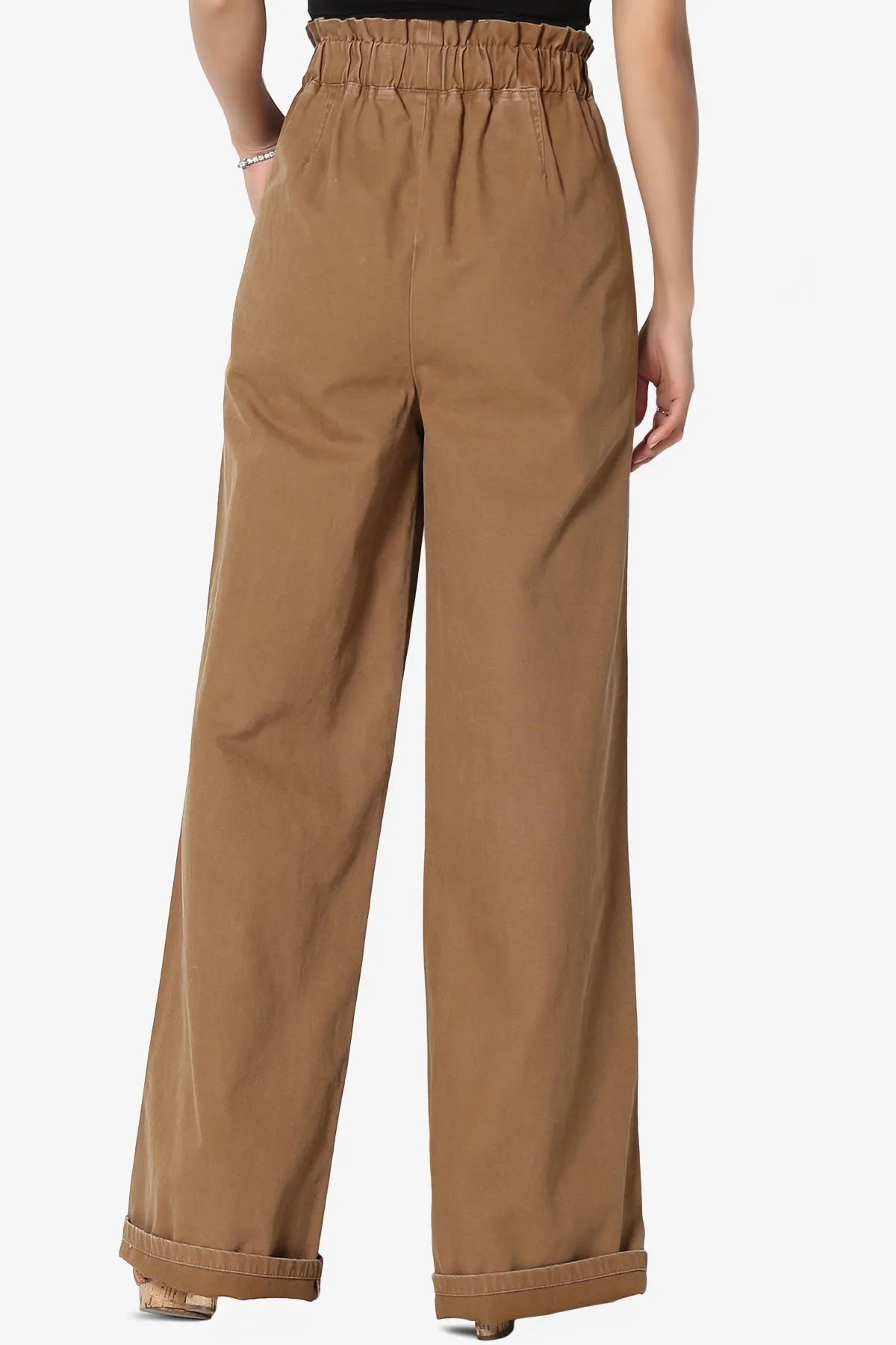 Fateful Washed Twill High Waist Wide Leg Pants