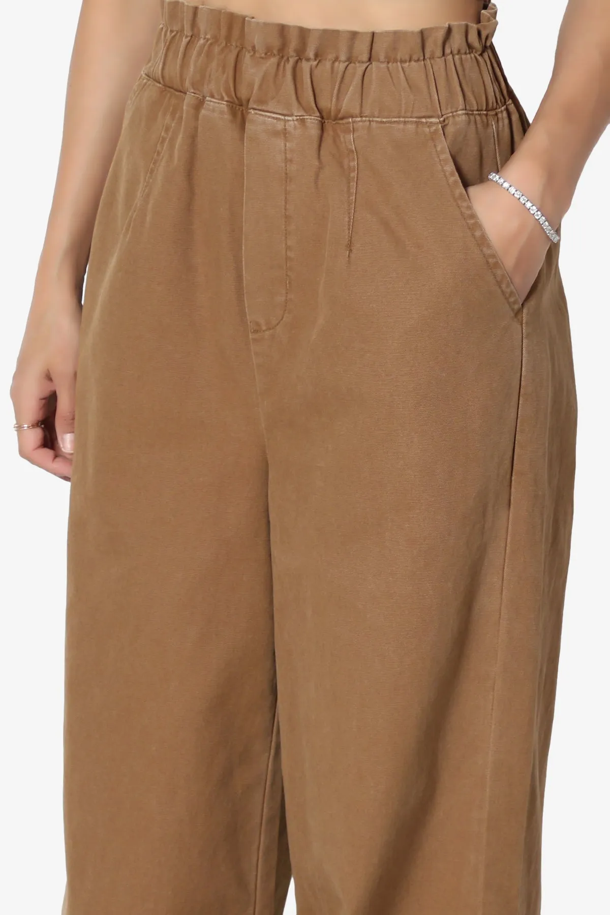 Fateful Washed Twill High Waist Wide Leg Pants