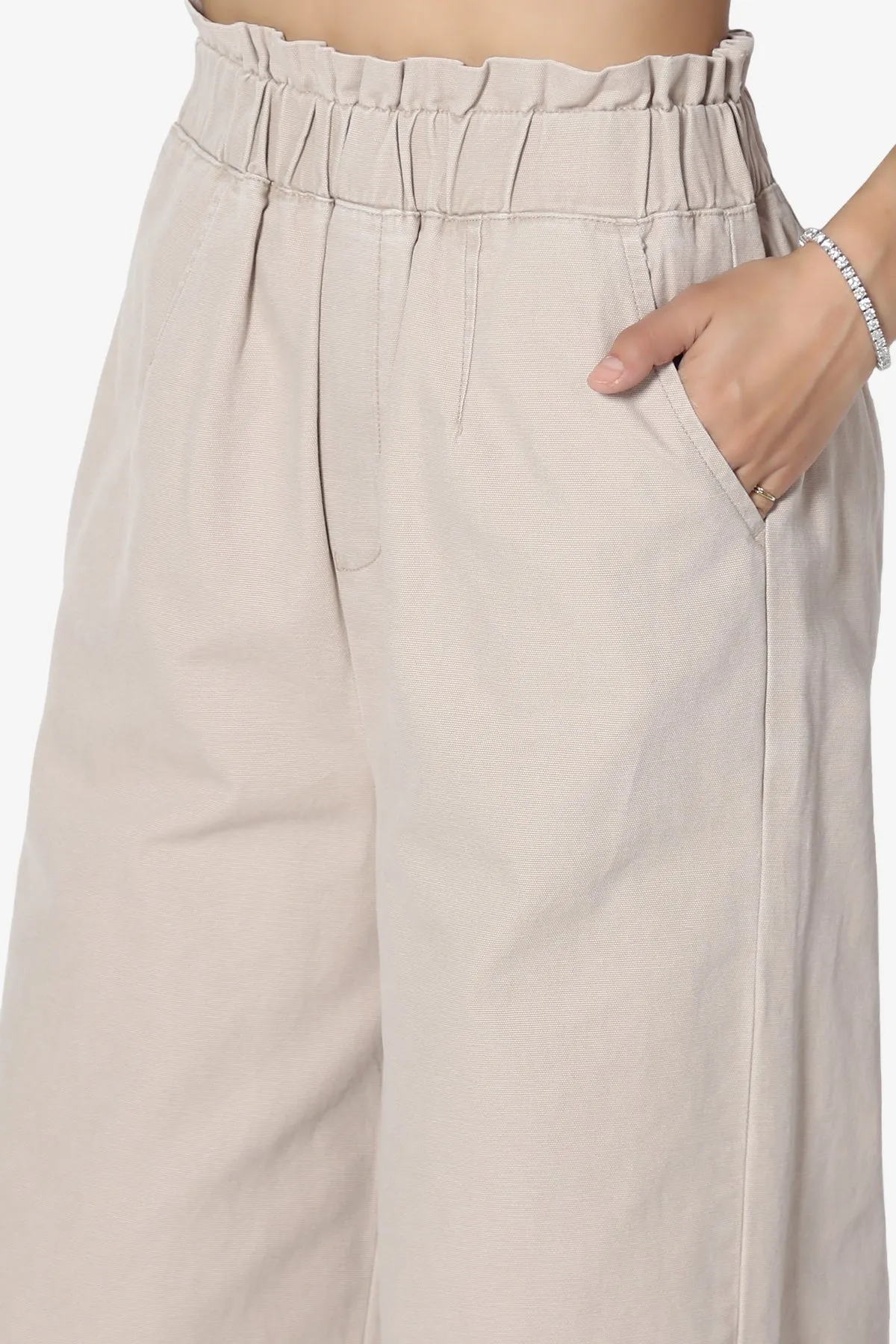 Fateful Washed Twill High Waist Wide Leg Pants