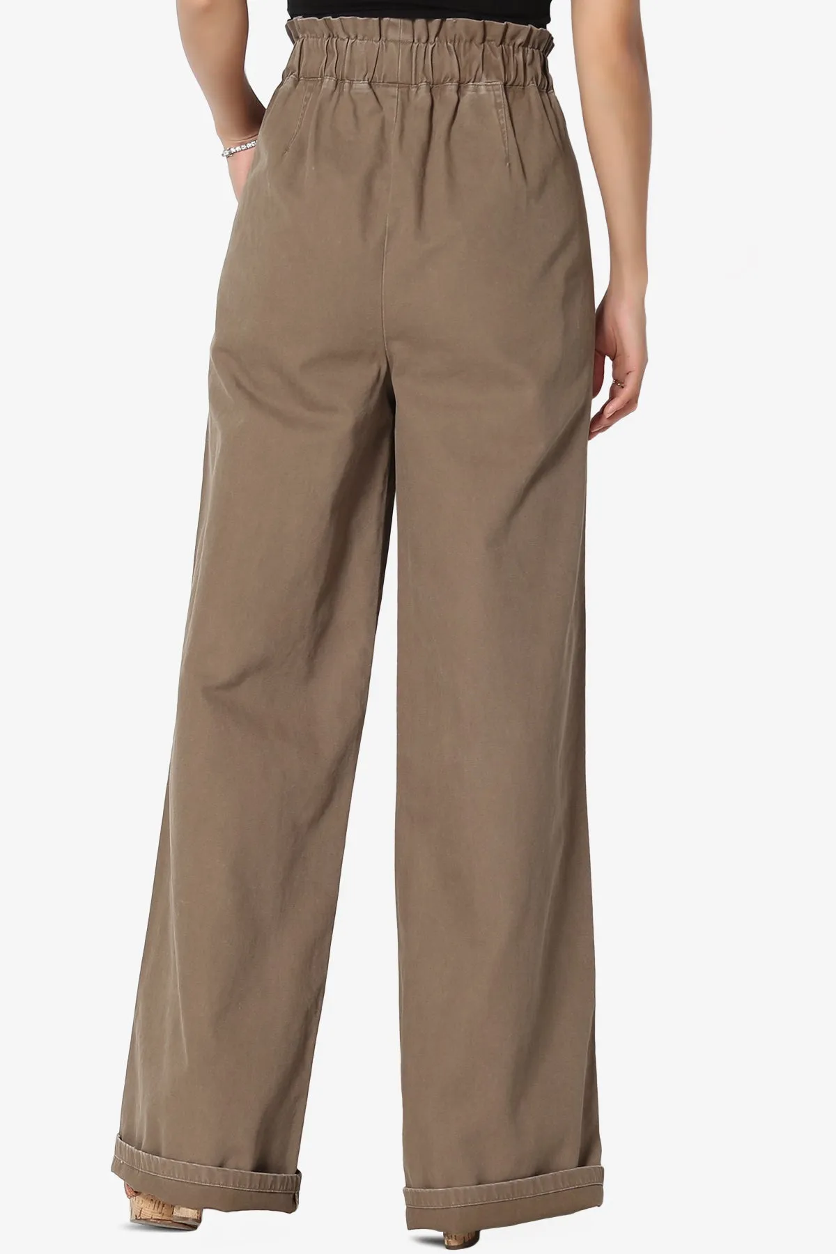 Fateful Washed Twill High Waist Wide Leg Pants