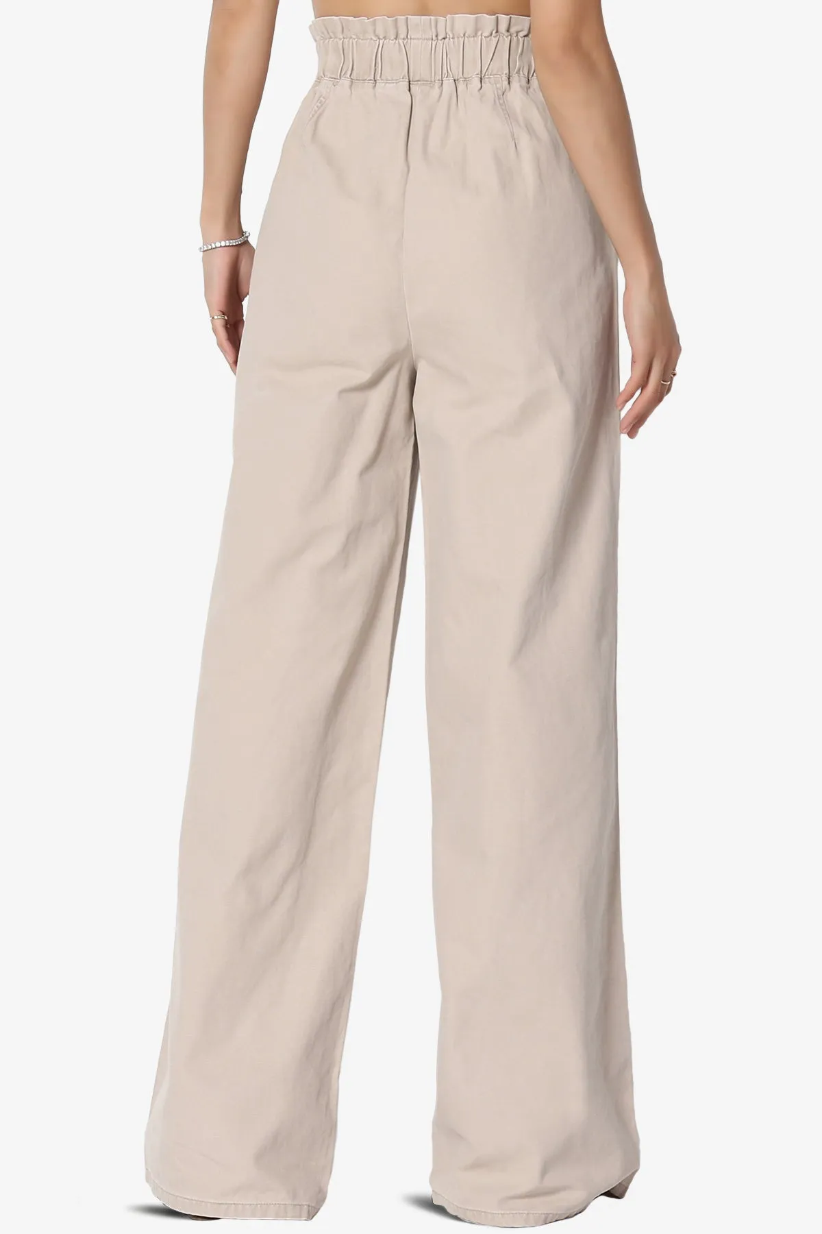 Fateful Washed Twill High Waist Wide Leg Pants