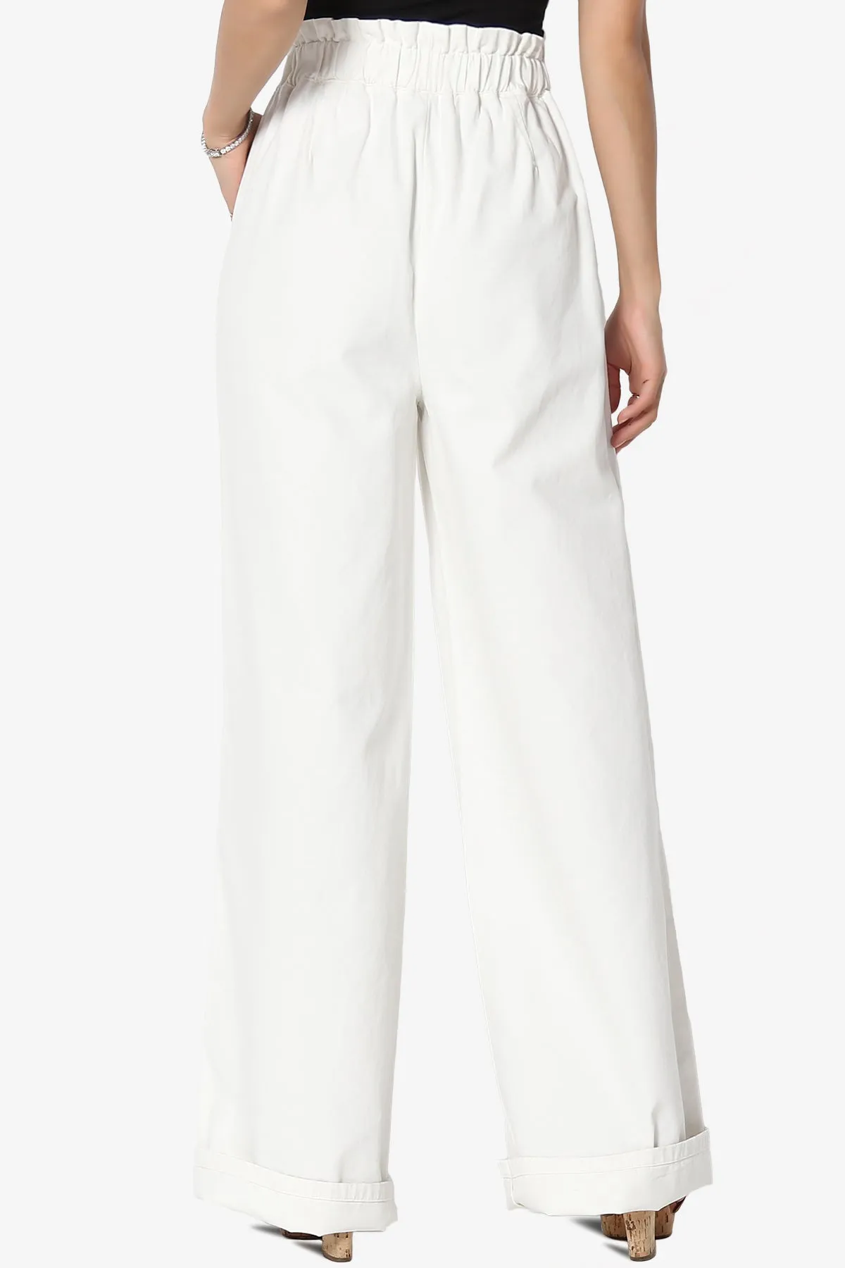 Fateful Washed Twill High Waist Wide Leg Pants