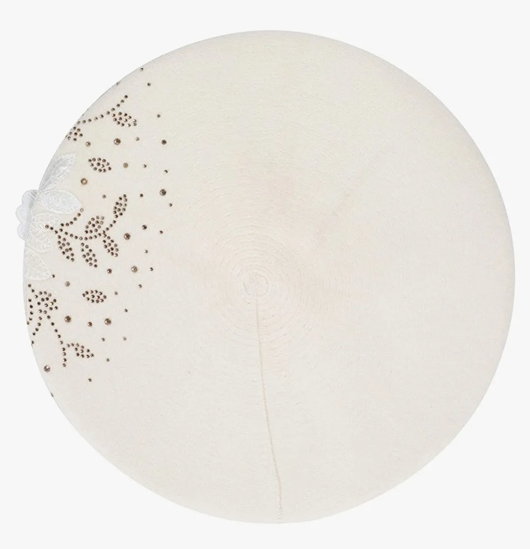 French Petals- Rhinestone Cashmere Beret