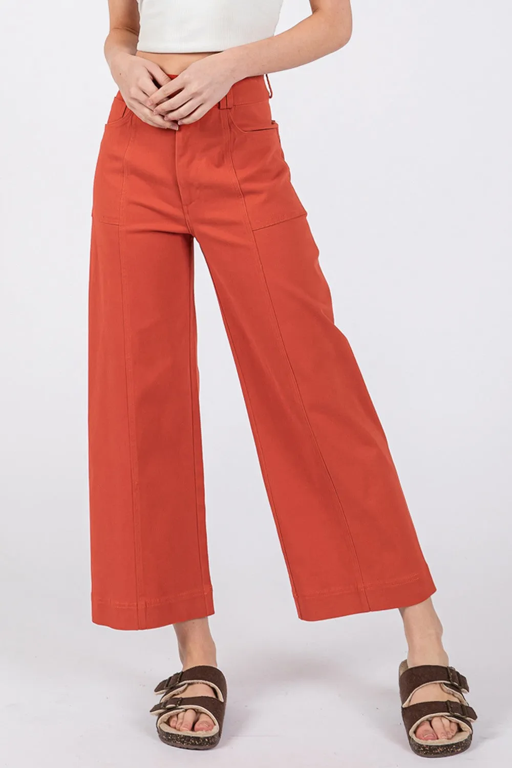 Hazel Blues® |  SAGE   FIG Wide Leg Cropped Pants