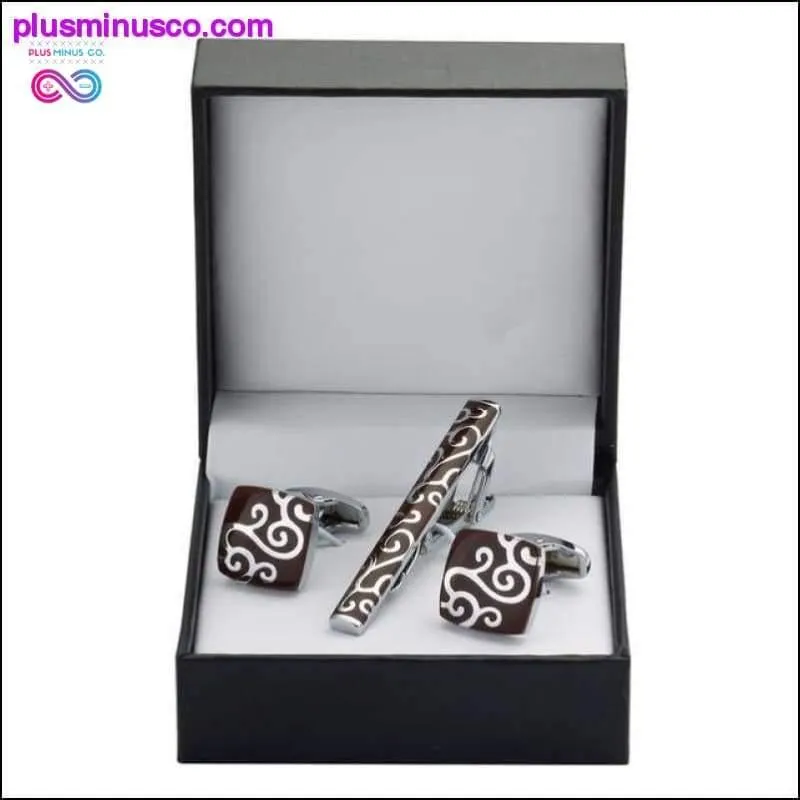 High Quality Luxury Tie Clip Round Cufflinks Gift Set