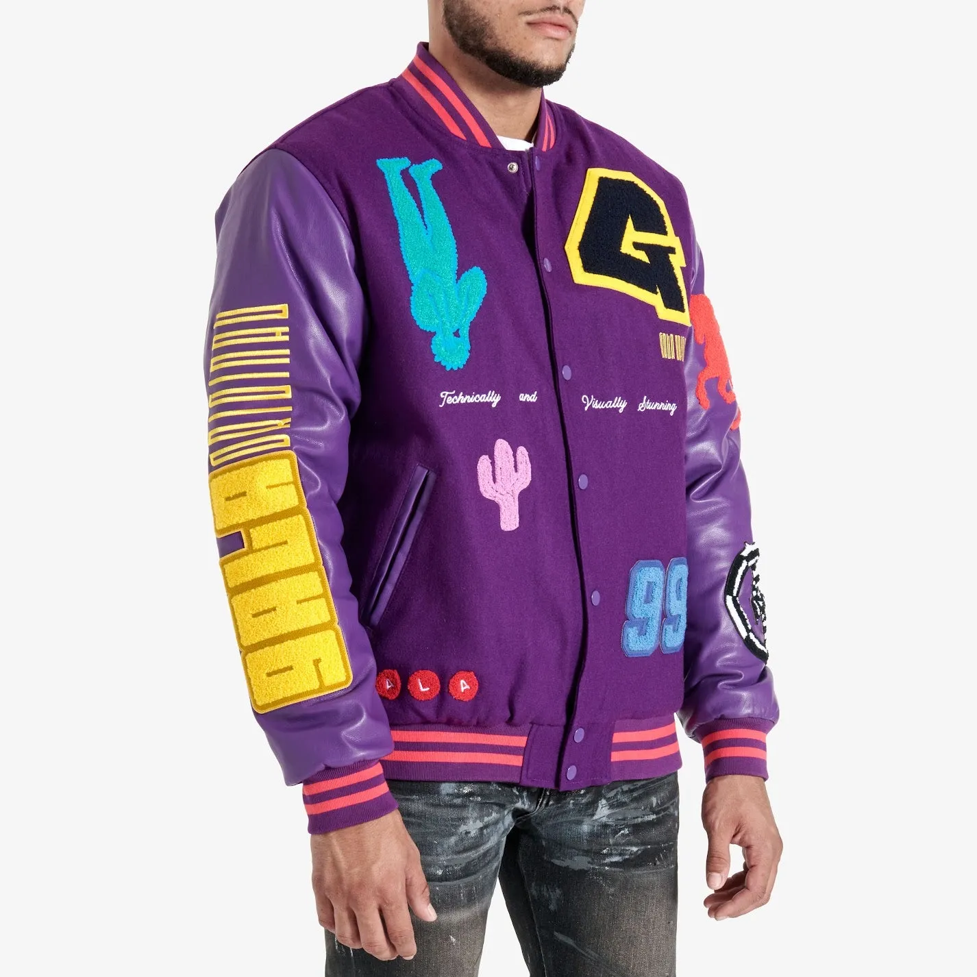 IT'S COMPLICATED VARSITY JACKET (GRAPE/ECLIPSE)