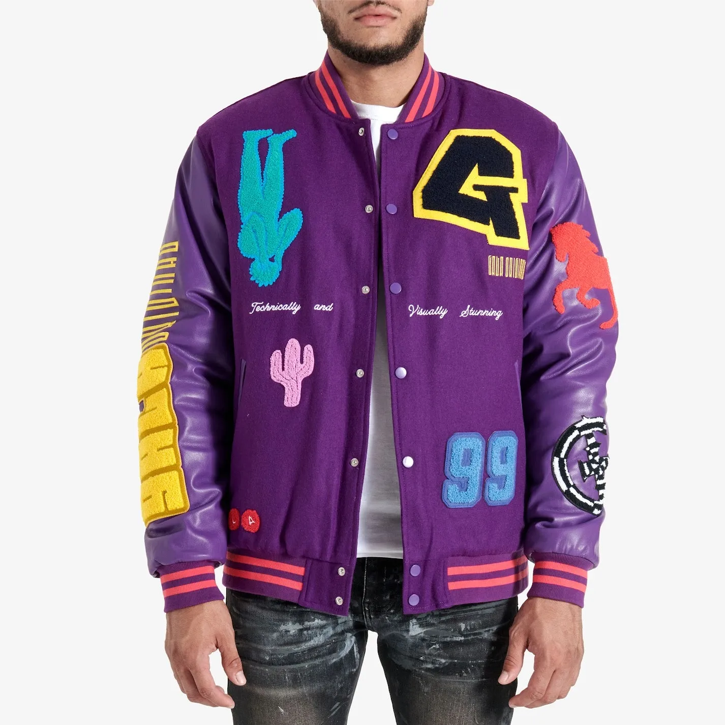 IT'S COMPLICATED VARSITY JACKET (GRAPE/ECLIPSE)