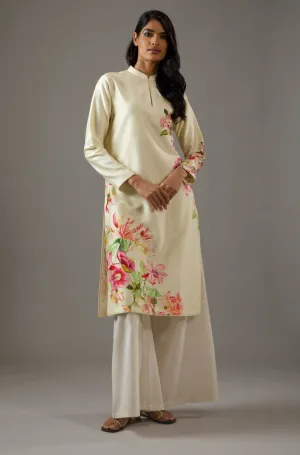 Ivory printed tunic and palazzo