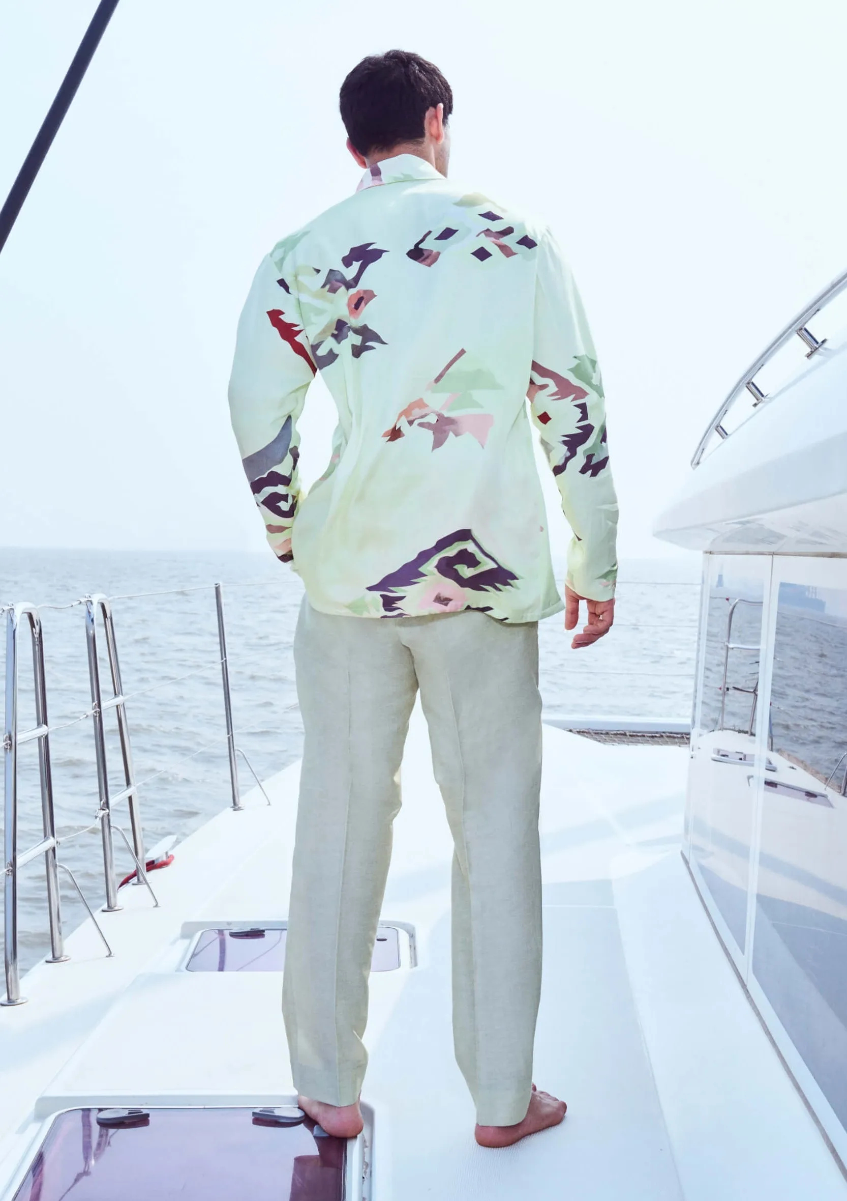 Matcha green printed shirt and pants