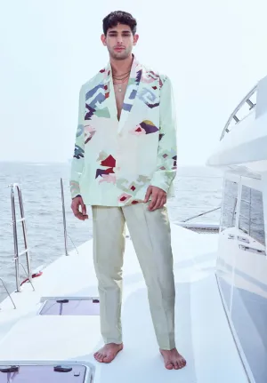 Matcha green printed shirt and pants