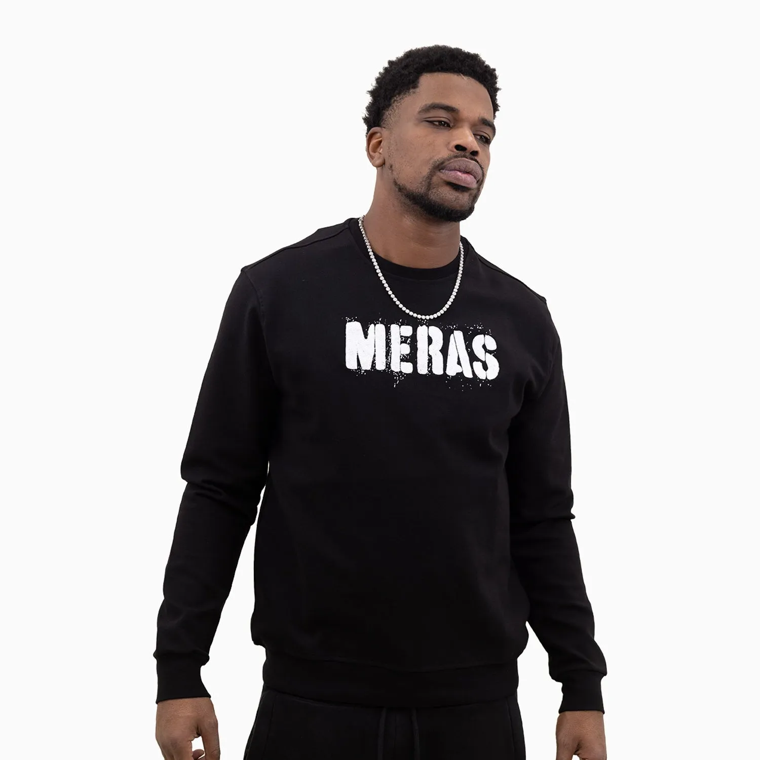 Men's Chenille Patch Crew Neck Sweatshirt