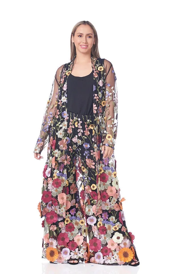 Mesh Floral Duster Set
