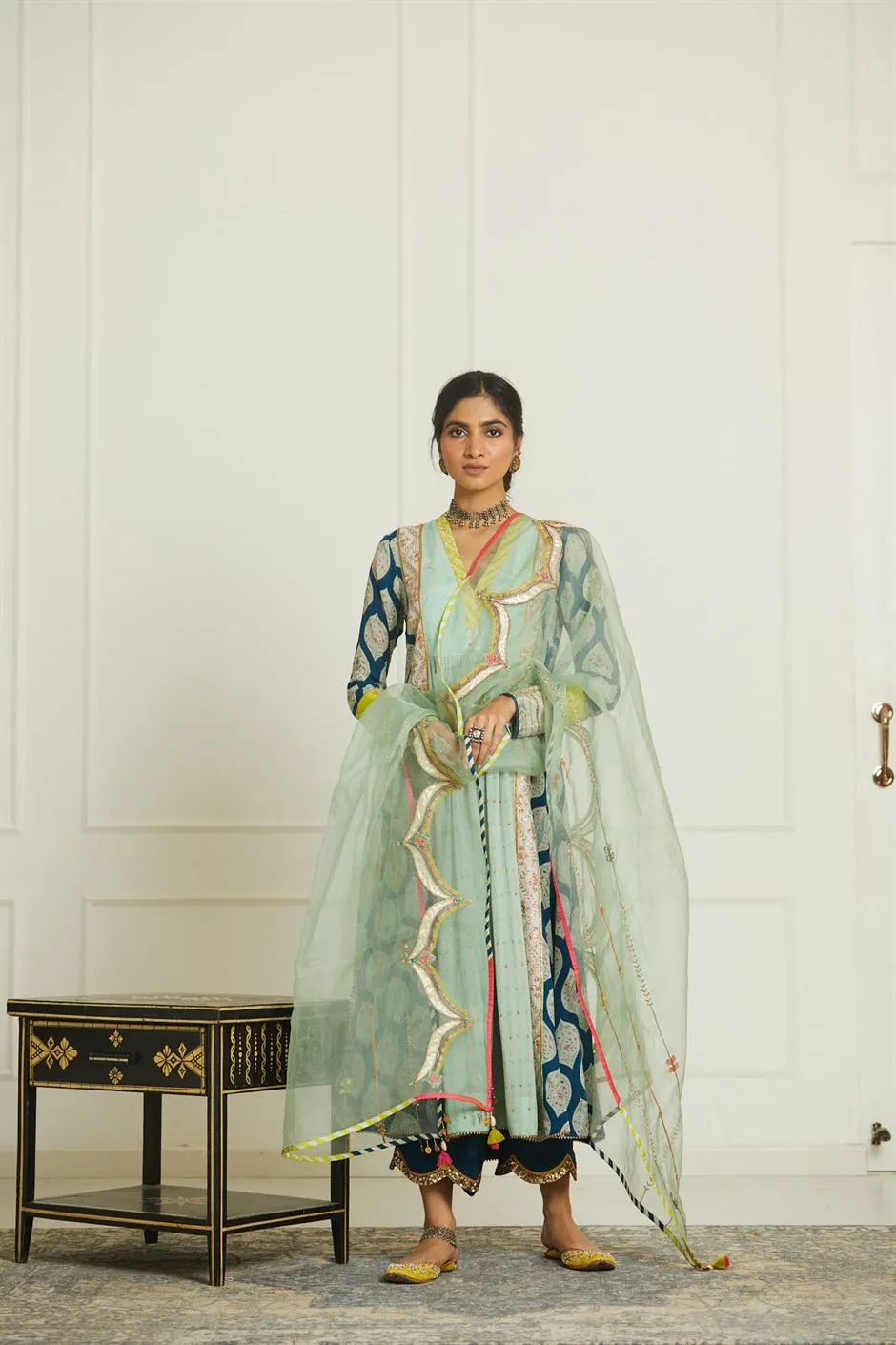 Raji Ramniq Mehezebeen Collection Teal Blue Kurta Dupatta Mb-107