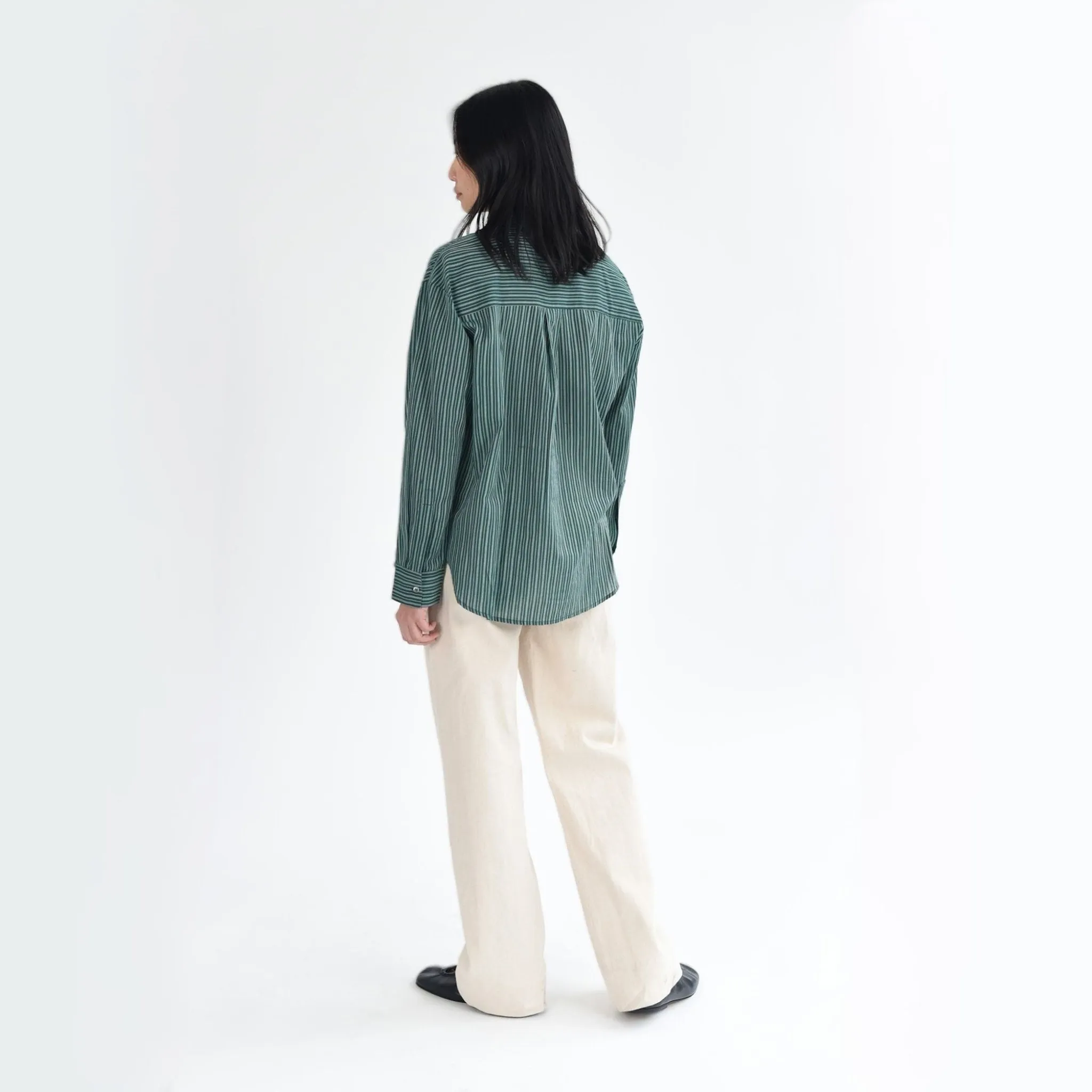 Riverside Wide Leg Cotton Trousers In Natural