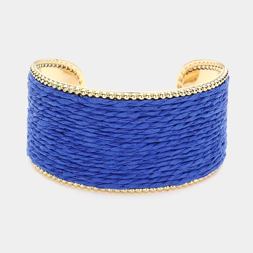 Royal Blue Fun Fashion Raffia Cuff Pageant Bracelet | Royal Blue Fun Fashion Accessories |644049