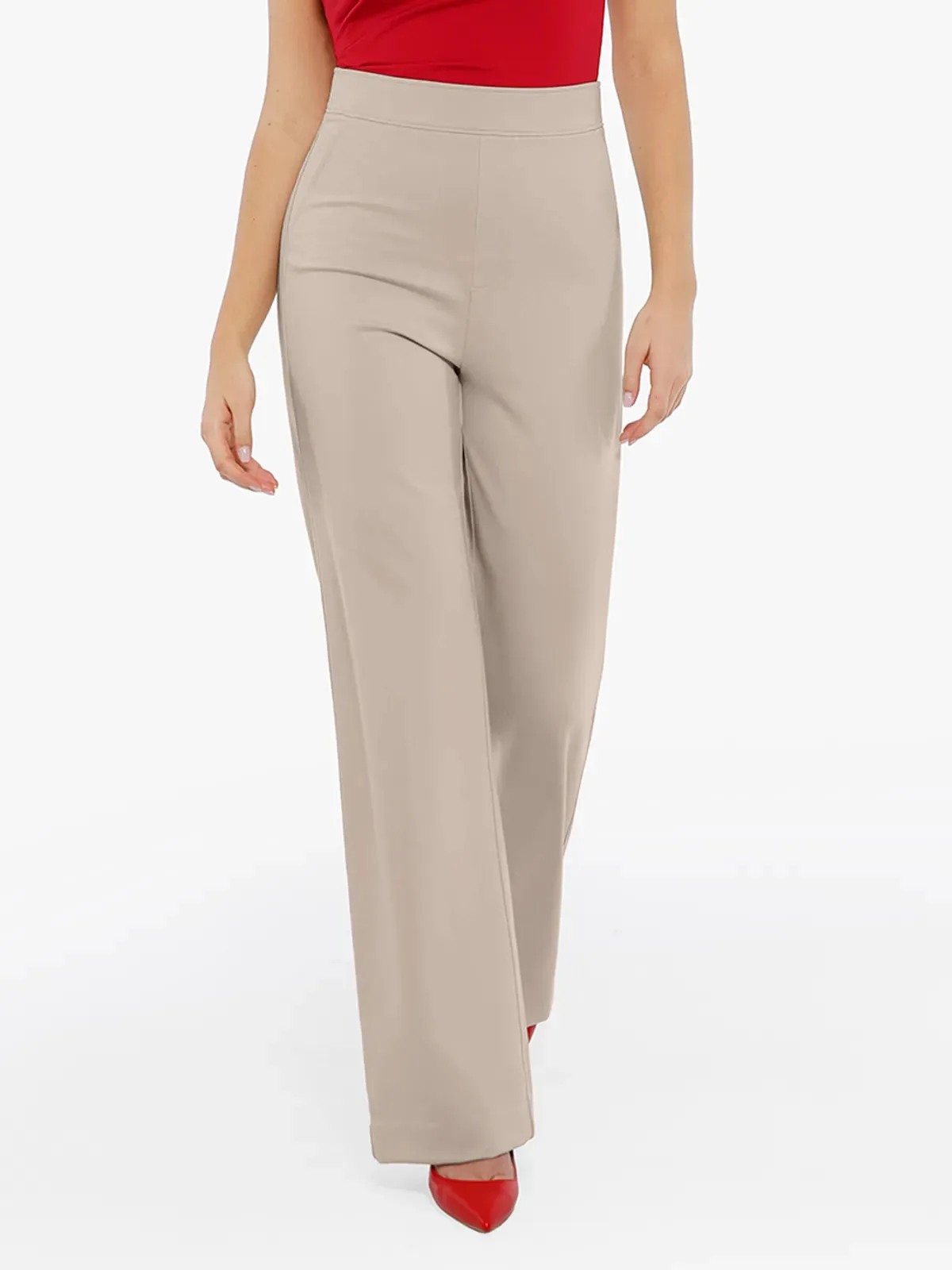 Shapewear Executive High Waisted Wide-Leg Ponte Pants