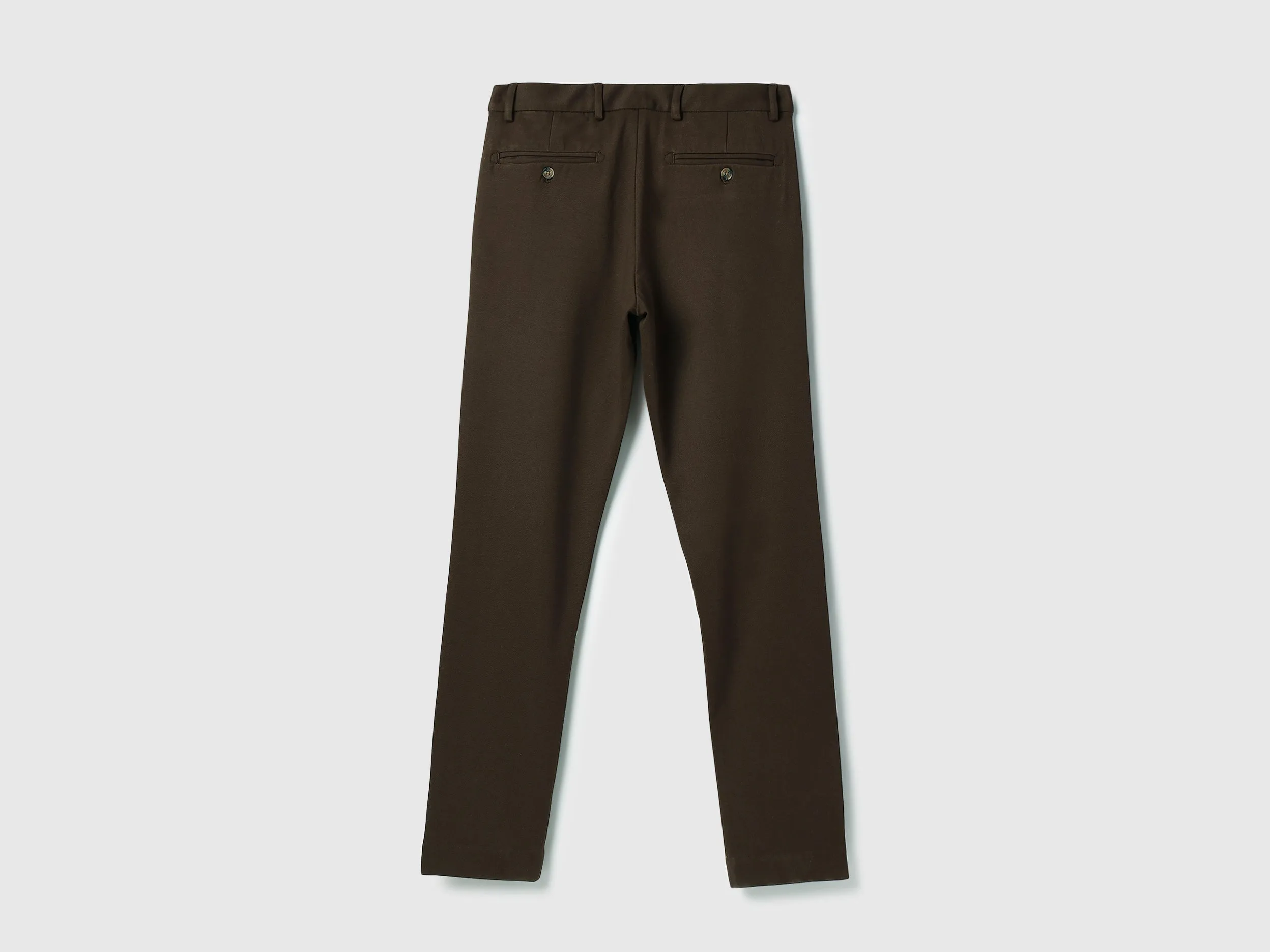 Solid Slim Fit Twill Knit Trousers
