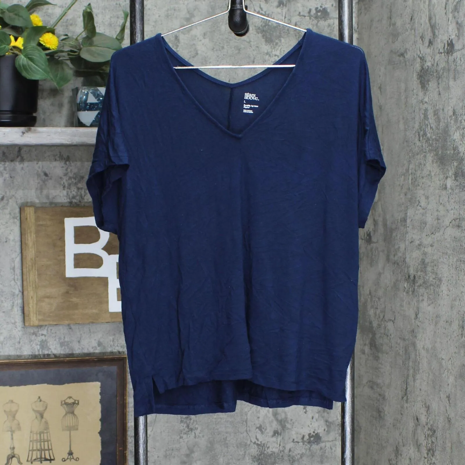 Stars Above Women's Beautifully Soft Sleep T-Shirt 567752 Navy Blue L