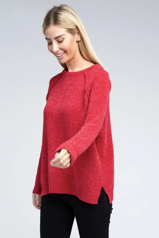 Staying Warm Chenille Sweater