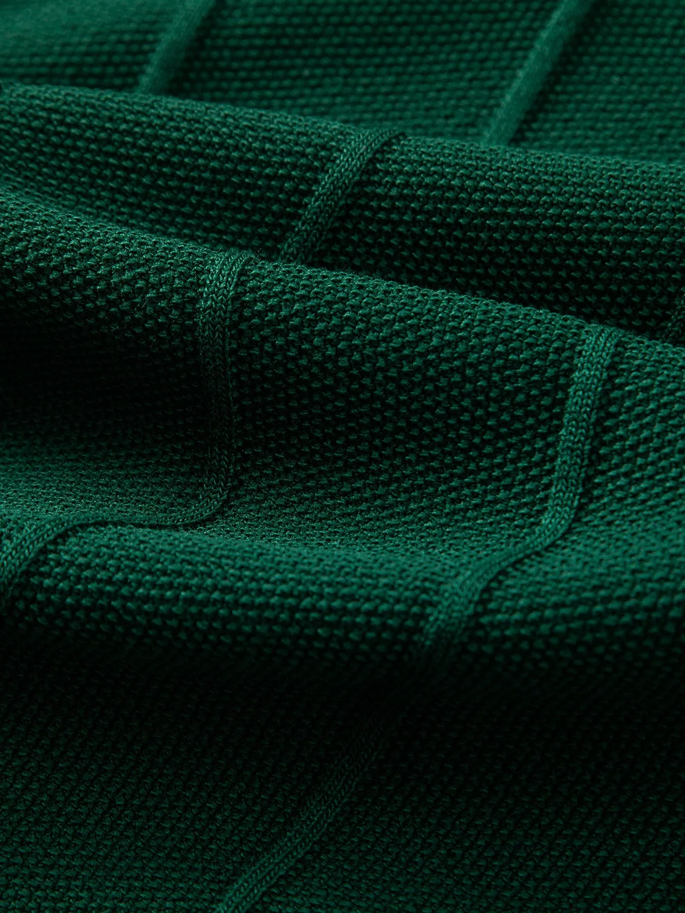 Stripe Jacquard Knit Polo Shirt & Straight Leg Ribbed Pants
