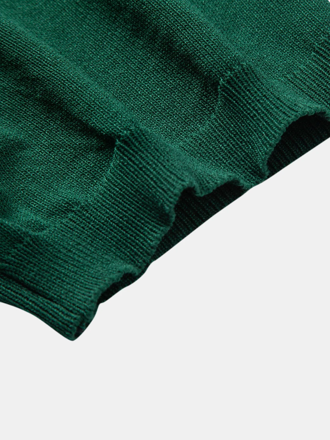 Stripe Jacquard Knit Polo Shirt & Straight Leg Ribbed Pants