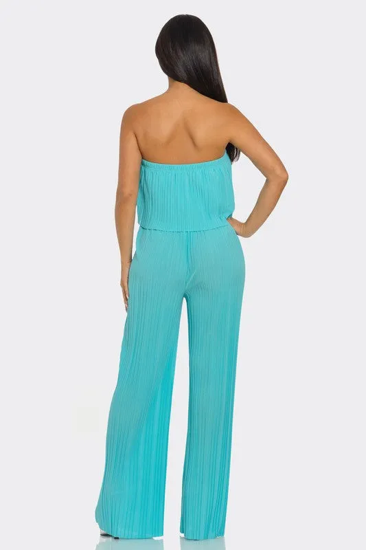 SUMMER BREEZE PLISS JUMPSUIT - BLUE