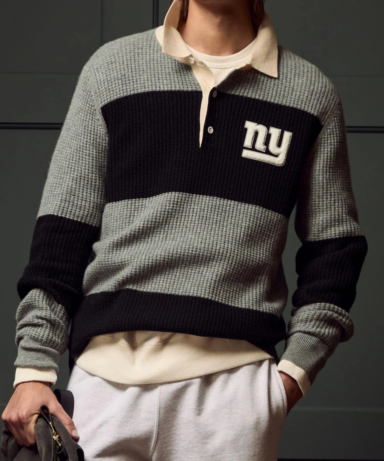 Todd Snyder by Fanatics for NFL Giants Cashmere Rugby Sweater
