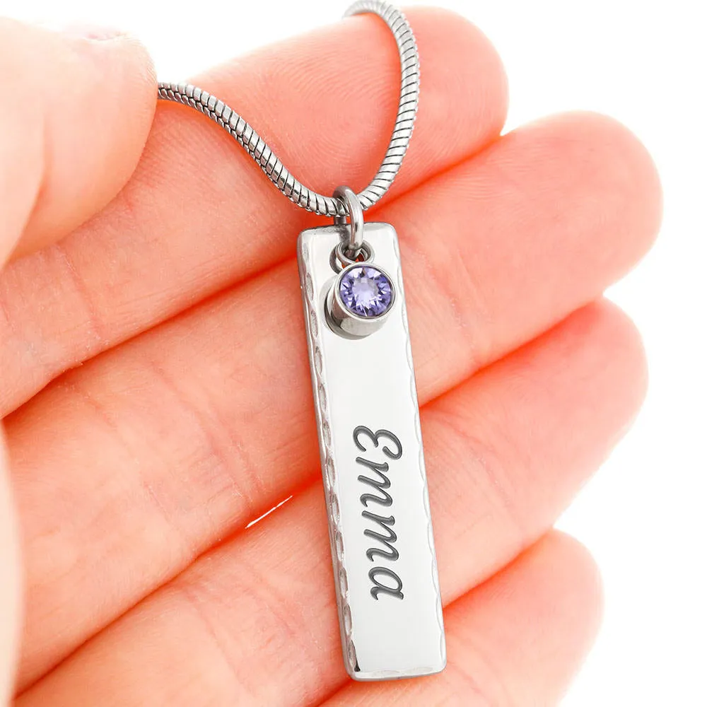 Trendy Engravable Birthstone Necklace - To My Daughter