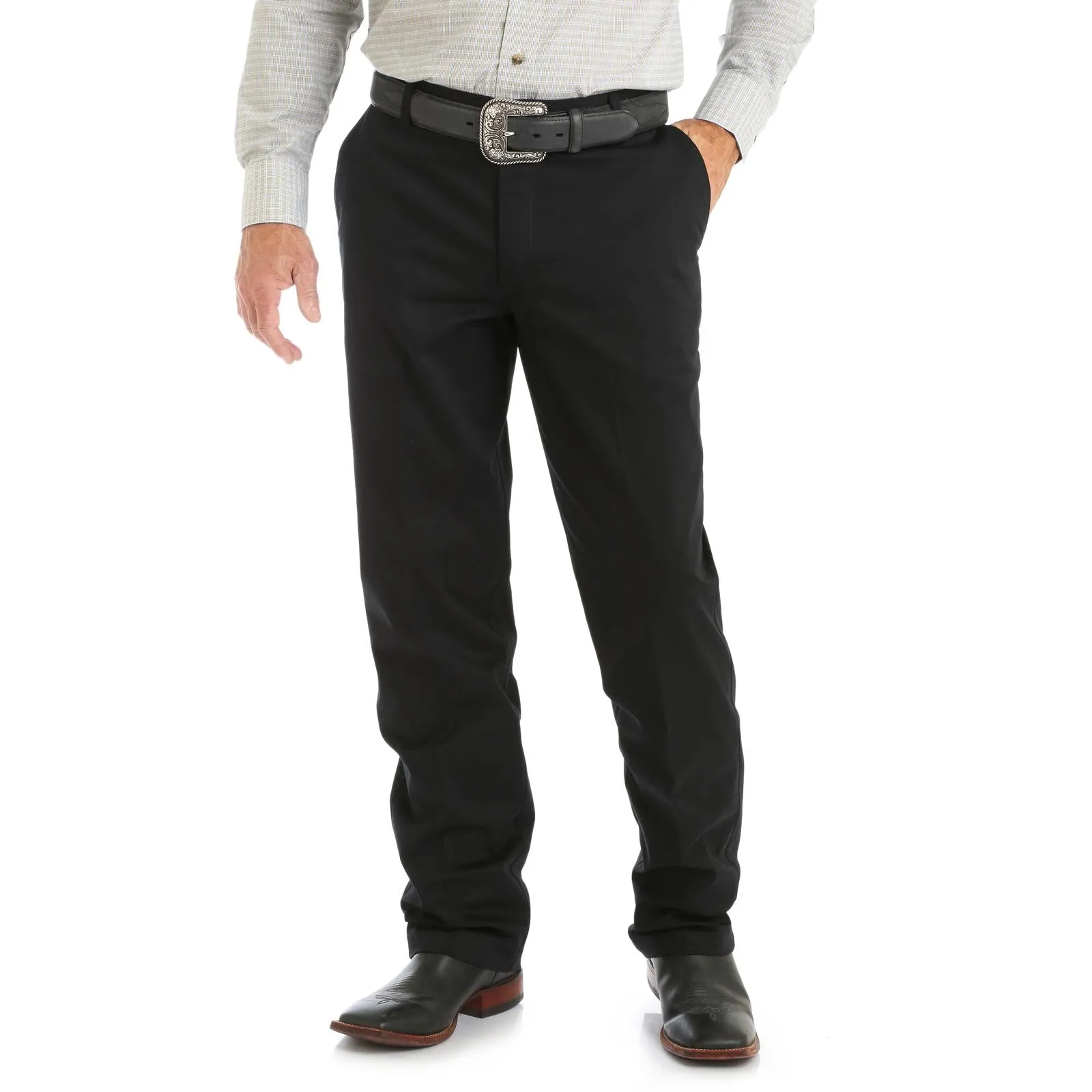 Wrangler Men's Flat Front - Riata Black Pants