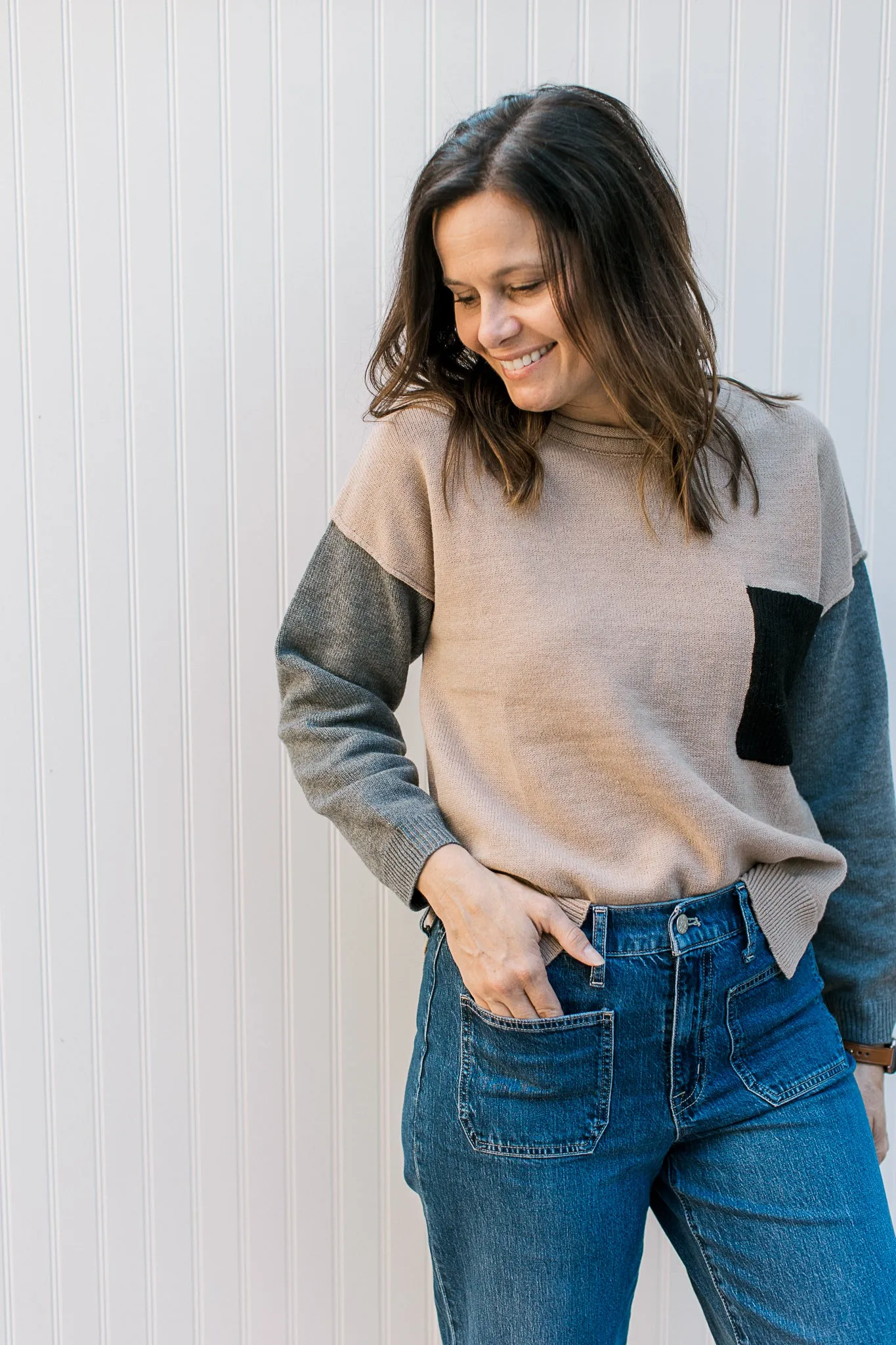XZ Simple Contrast Sweater