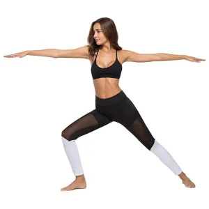 Yoga Pants Mesh Stitching Color Matching Sports Leggings Breathable