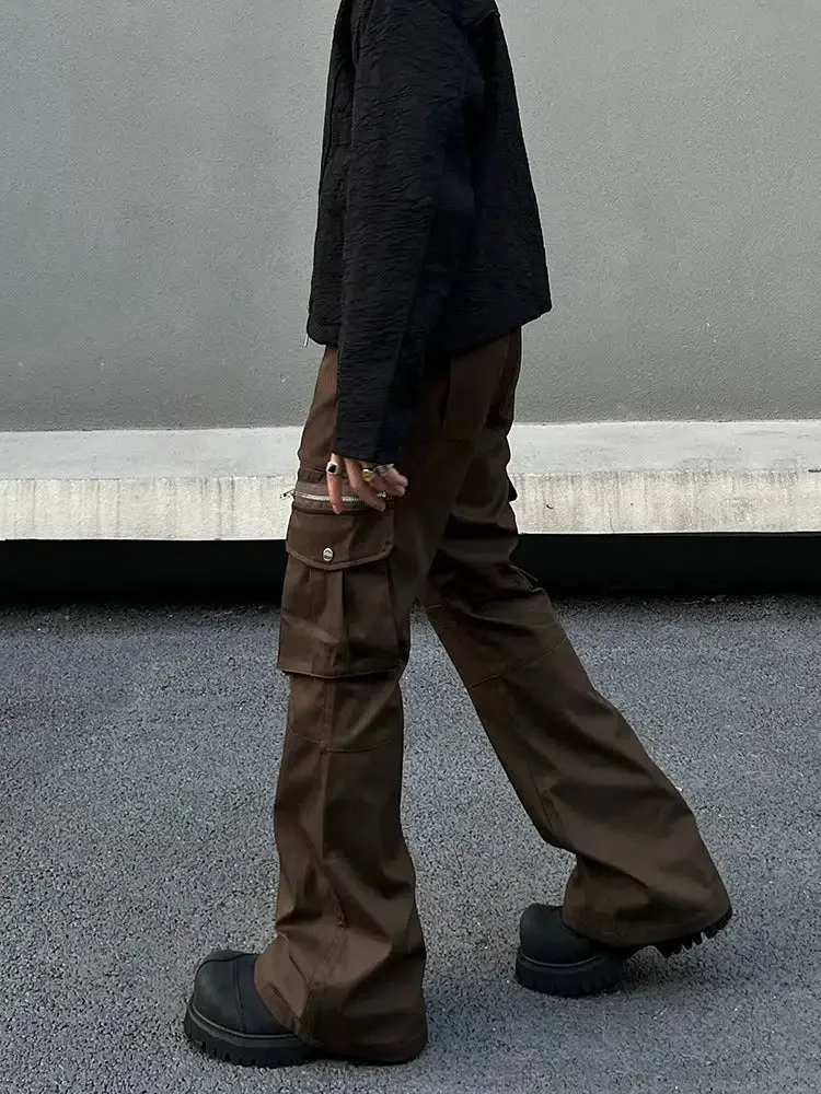Zipper Pockets Casual Cargo Pants